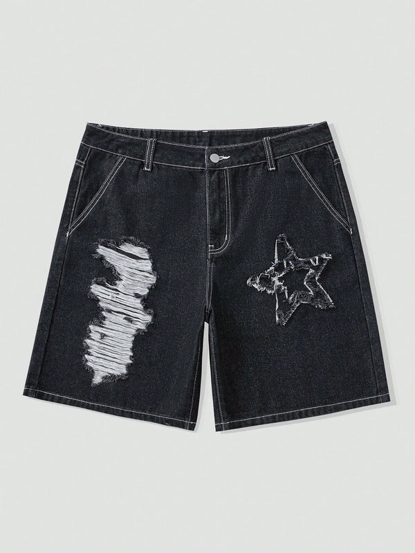 Hombres, Ropa de hombre, Mezclilla para hombre, Shorts mezclilla hombre, 39593062, Negro