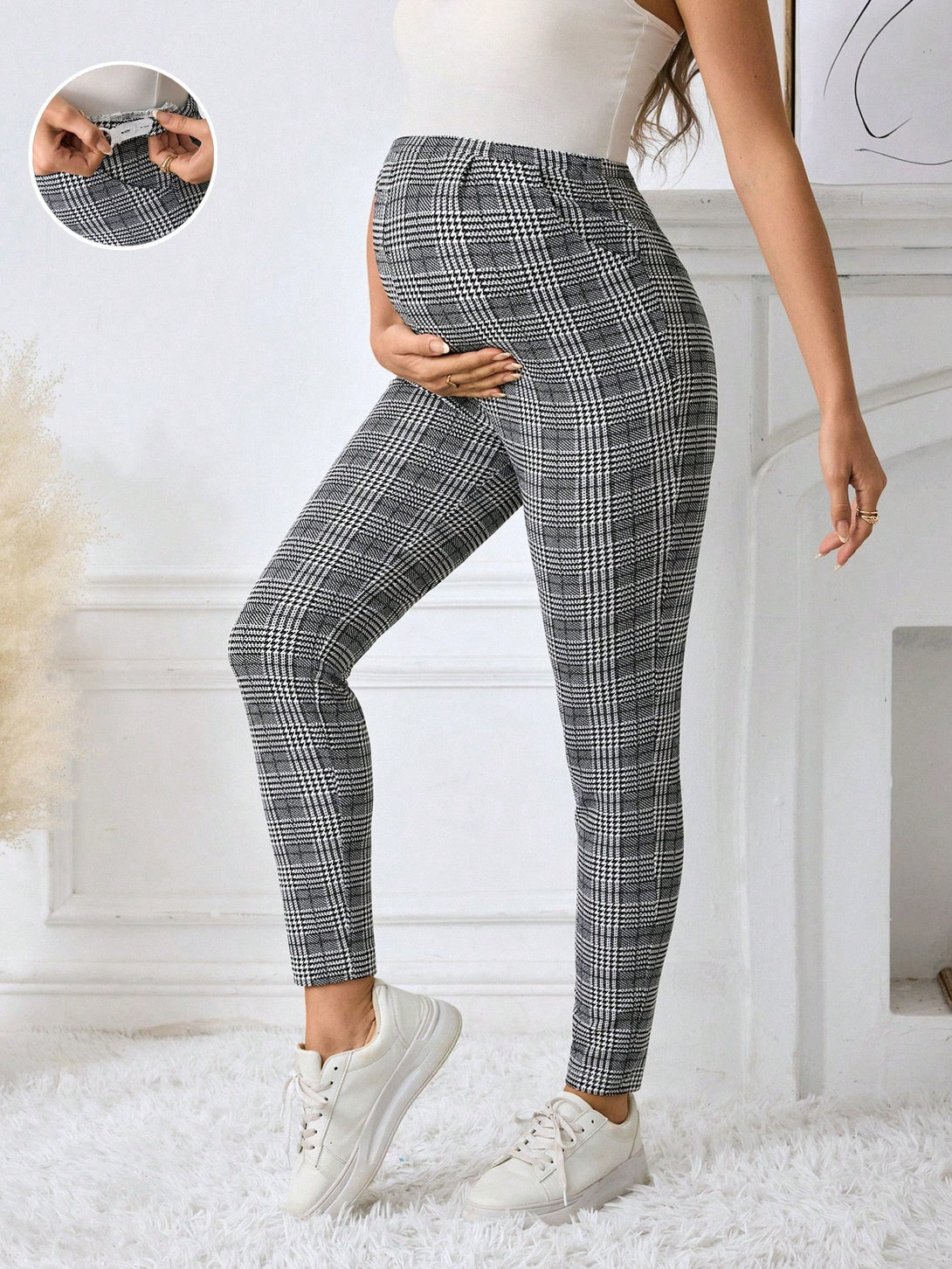 Ropa de Mujer, Ropa Premamá, Bottoms Premamá, Pantalones de maternidad, Gris