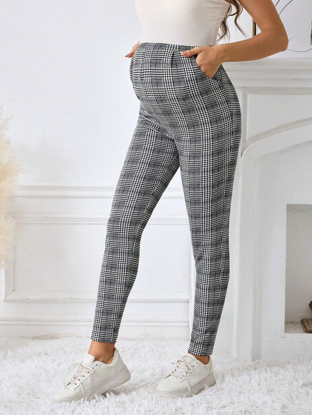 Ropa de Mujer, Ropa Premamá, Bottoms Premamá, Pantalones de maternidad, Gris