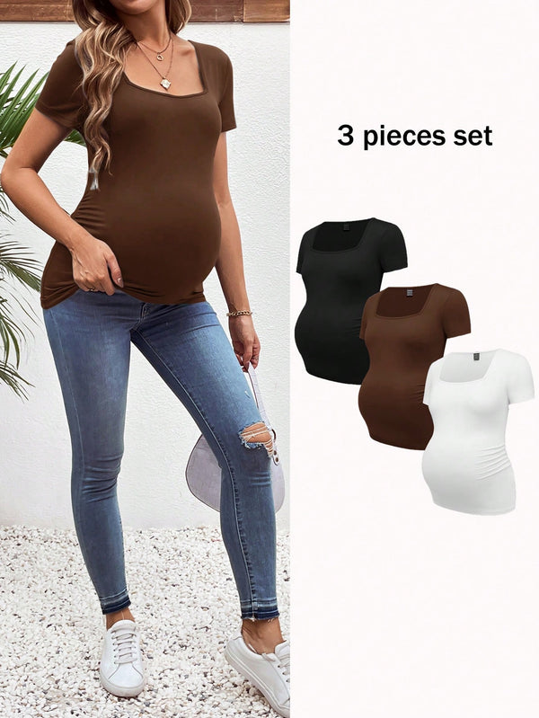 Ropa de Mujer, Ropa Premamá, Tops Premamá, Camisetas premamá, Marrón