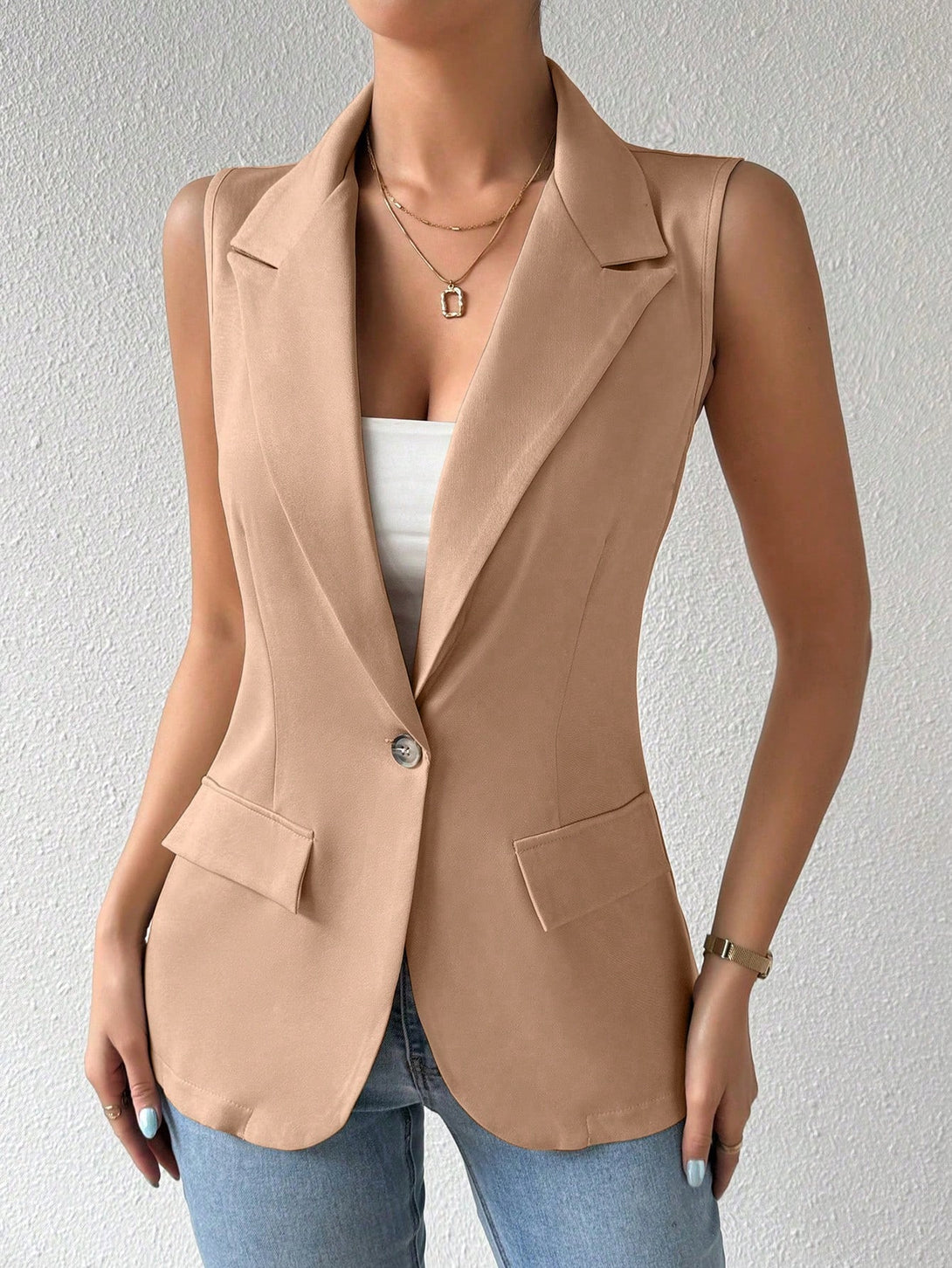 Ropa de Mujer, Ropa de Mujer, Trajes de Mujer, Blazers ligeros para mujer, Colección de trajes de mujer, Albaricoque