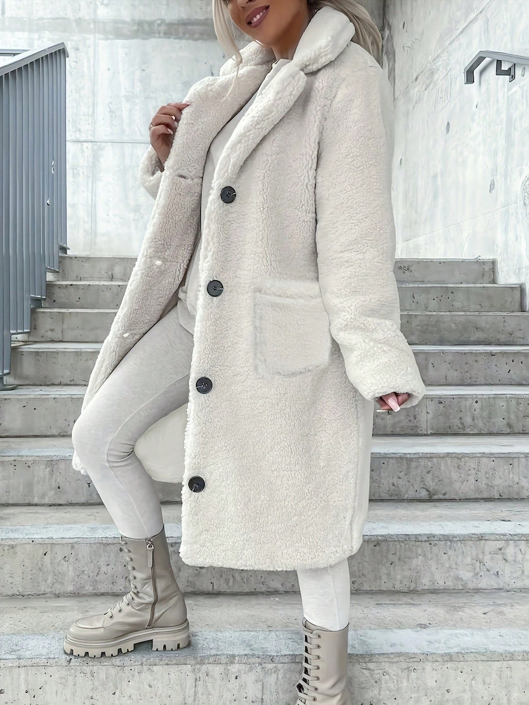 Ropa de Mujer, Ropa de Exterior para Mujer, Abrigos de Pieles Similares para Mujer, , 40482273, Albaricoque