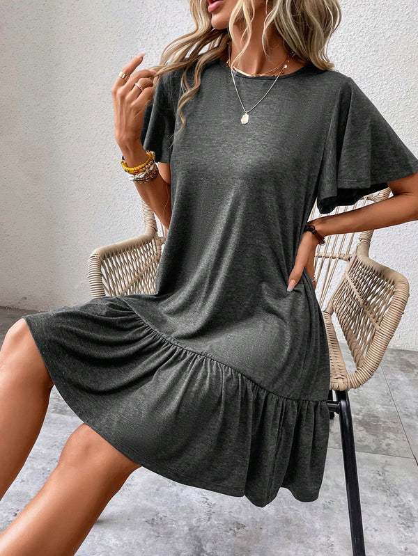 Ropa de Mujer, Ropa de Mujer, Vestidos de mujer, Vestidos cortos de mujer, Gris Oscuro