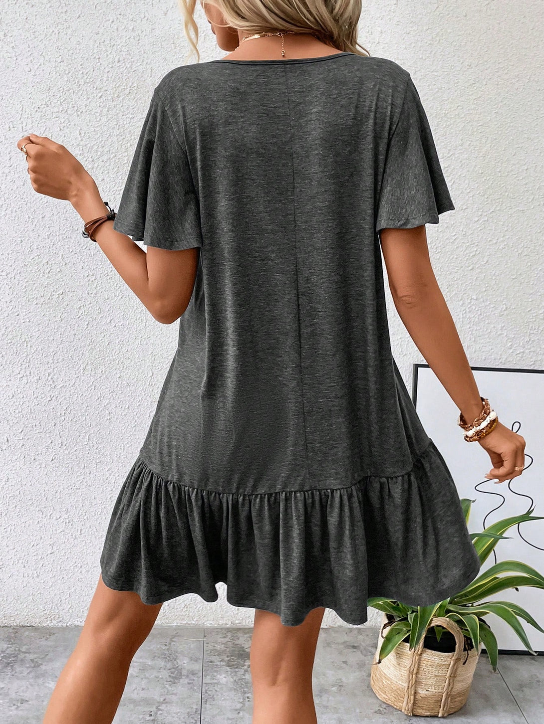 Ropa de Mujer, Ropa de Mujer, Vestidos de mujer, Vestidos cortos de mujer, Gris Oscuro