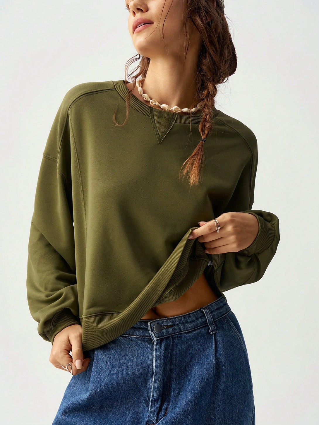 Ropa de Mujer, Ropa de Mujer, Sudaderas de Mujer, Verde militar