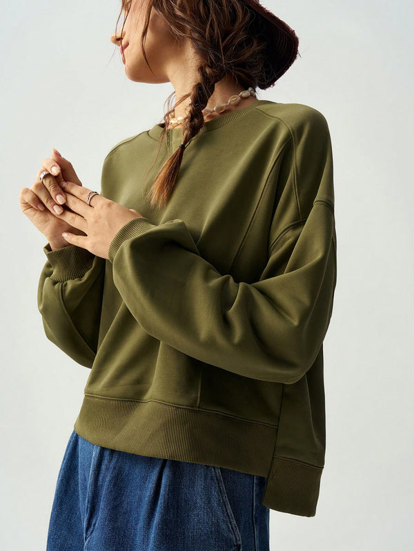 Ropa de Mujer, Ropa de Mujer, Sudaderas de Mujer, Verde militar