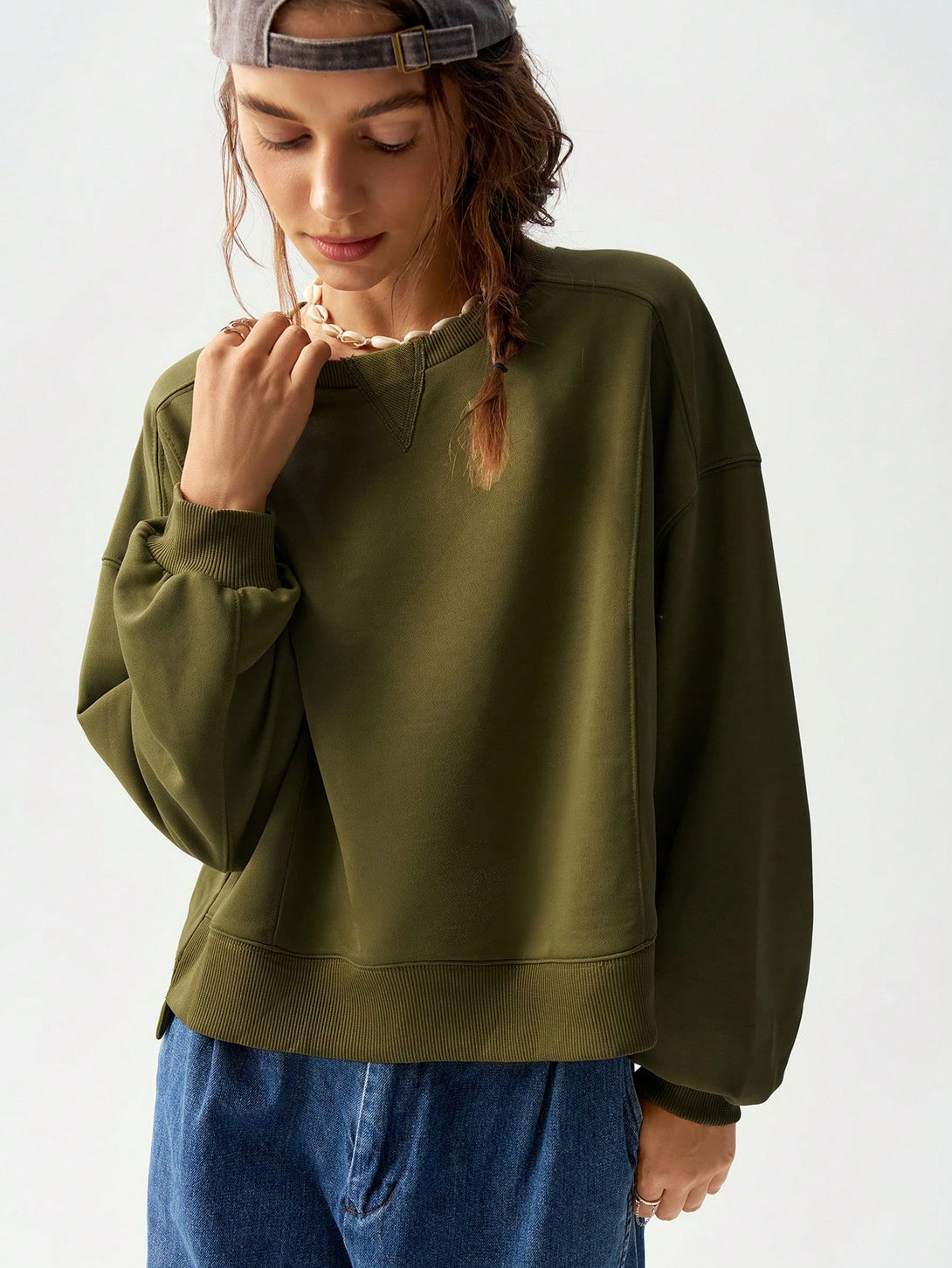 Ropa de Mujer, Ropa de Mujer, Sudaderas de Mujer, Verde militar