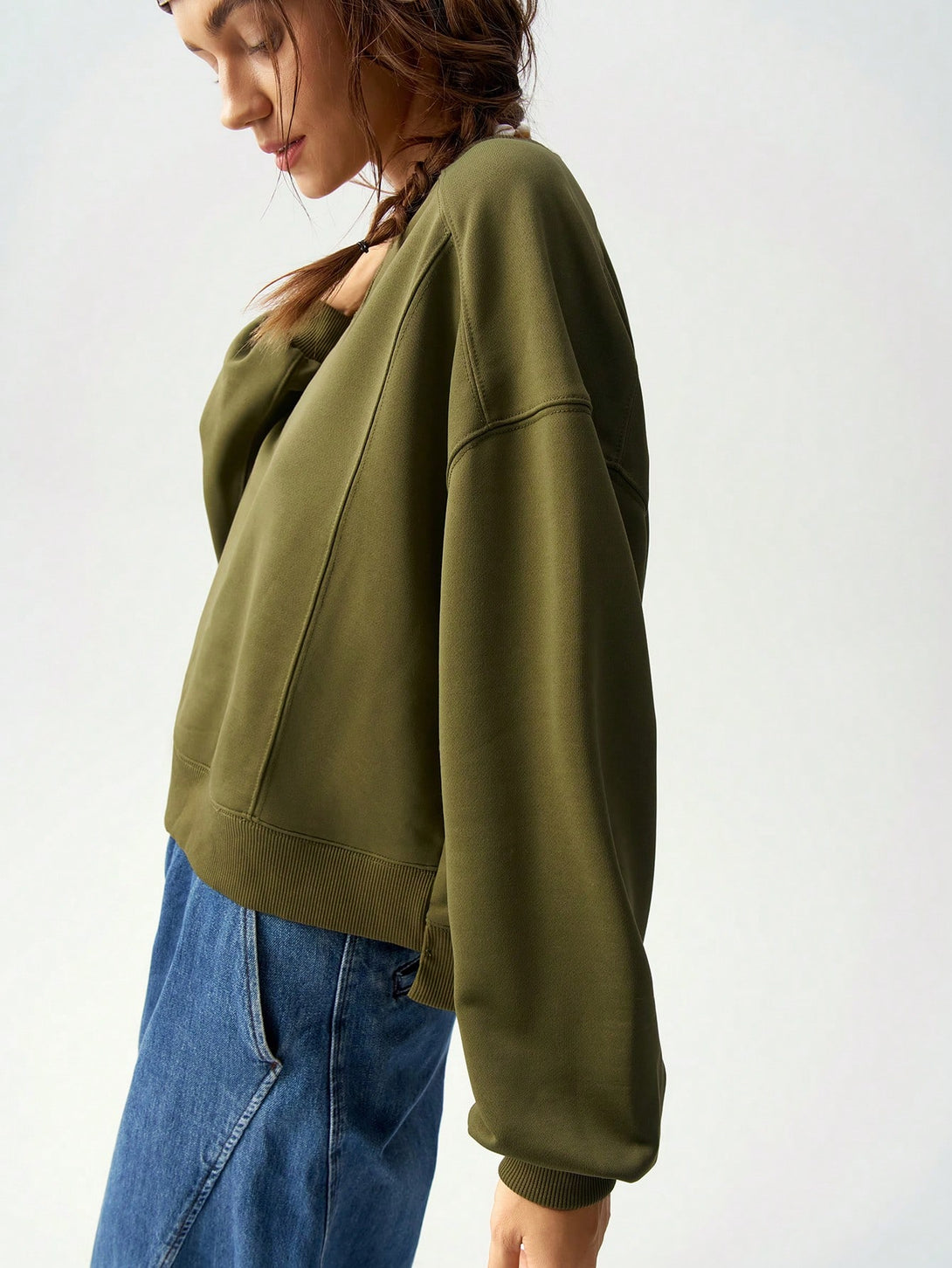 Ropa de Mujer, Ropa de Mujer, Sudaderas de Mujer, Verde militar