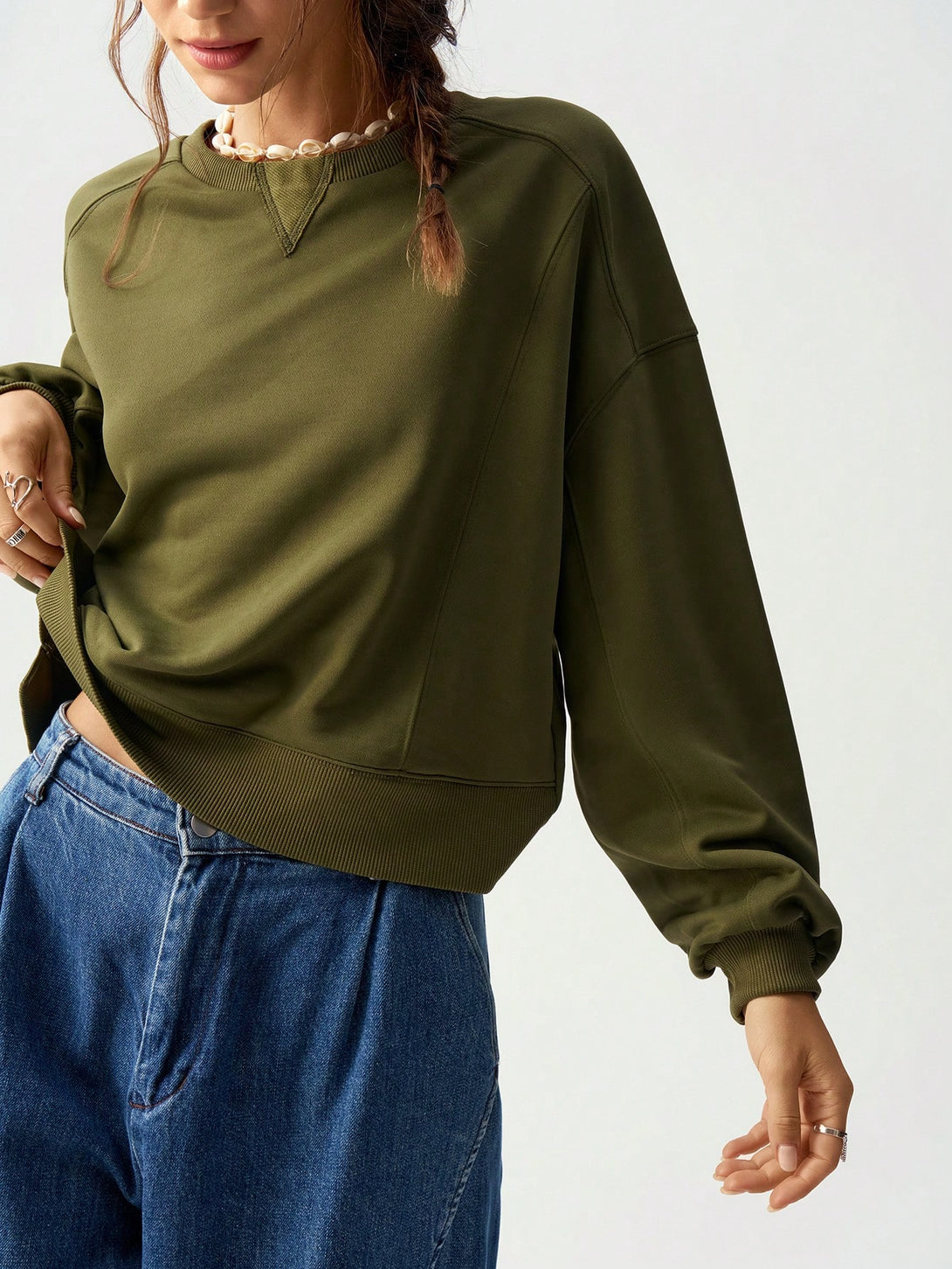 Ropa de Mujer, Ropa de Mujer, Sudaderas de Mujer, Verde militar