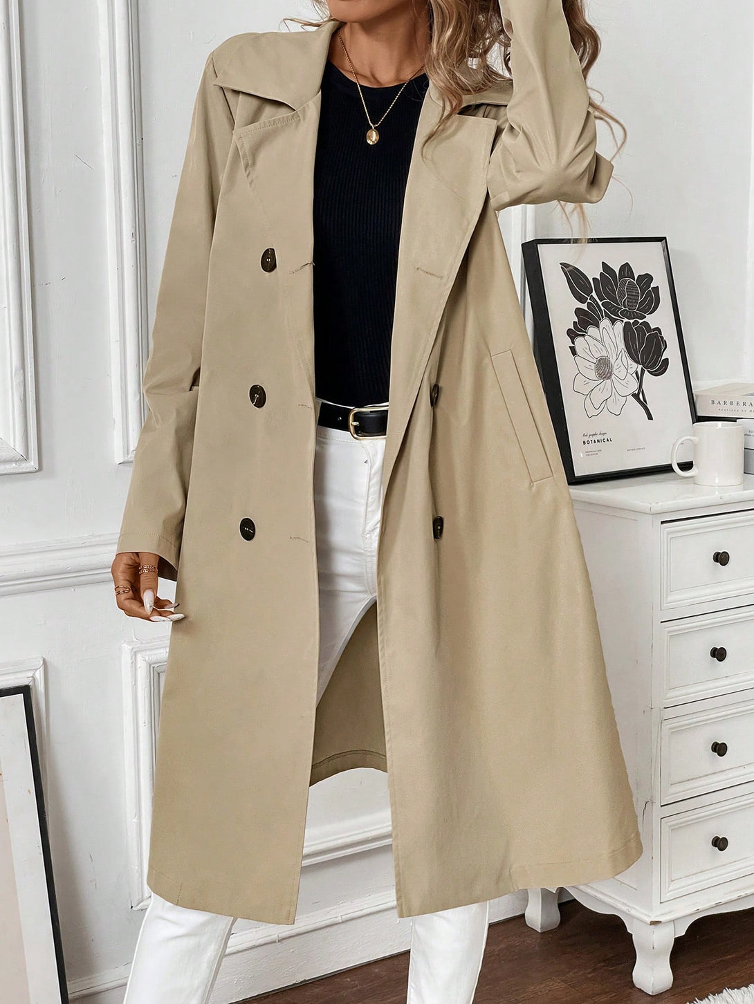 Ropa de Mujer, Ropa de Exterior para Mujer, Gabardinas para Mujer, 40125201, Albaricoque
