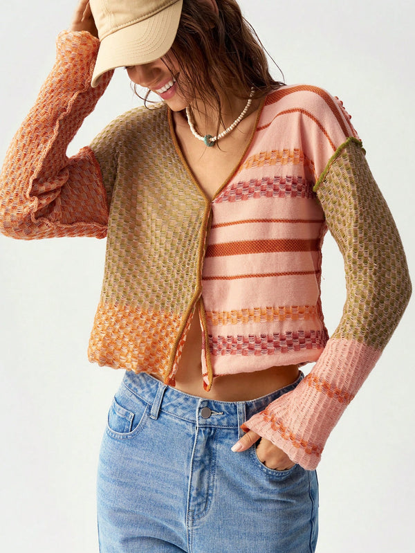 Ropa de Mujer, Tejido de Punto de Mujer, Cárdigans ligeros para mujer, 40148286, Multicolor