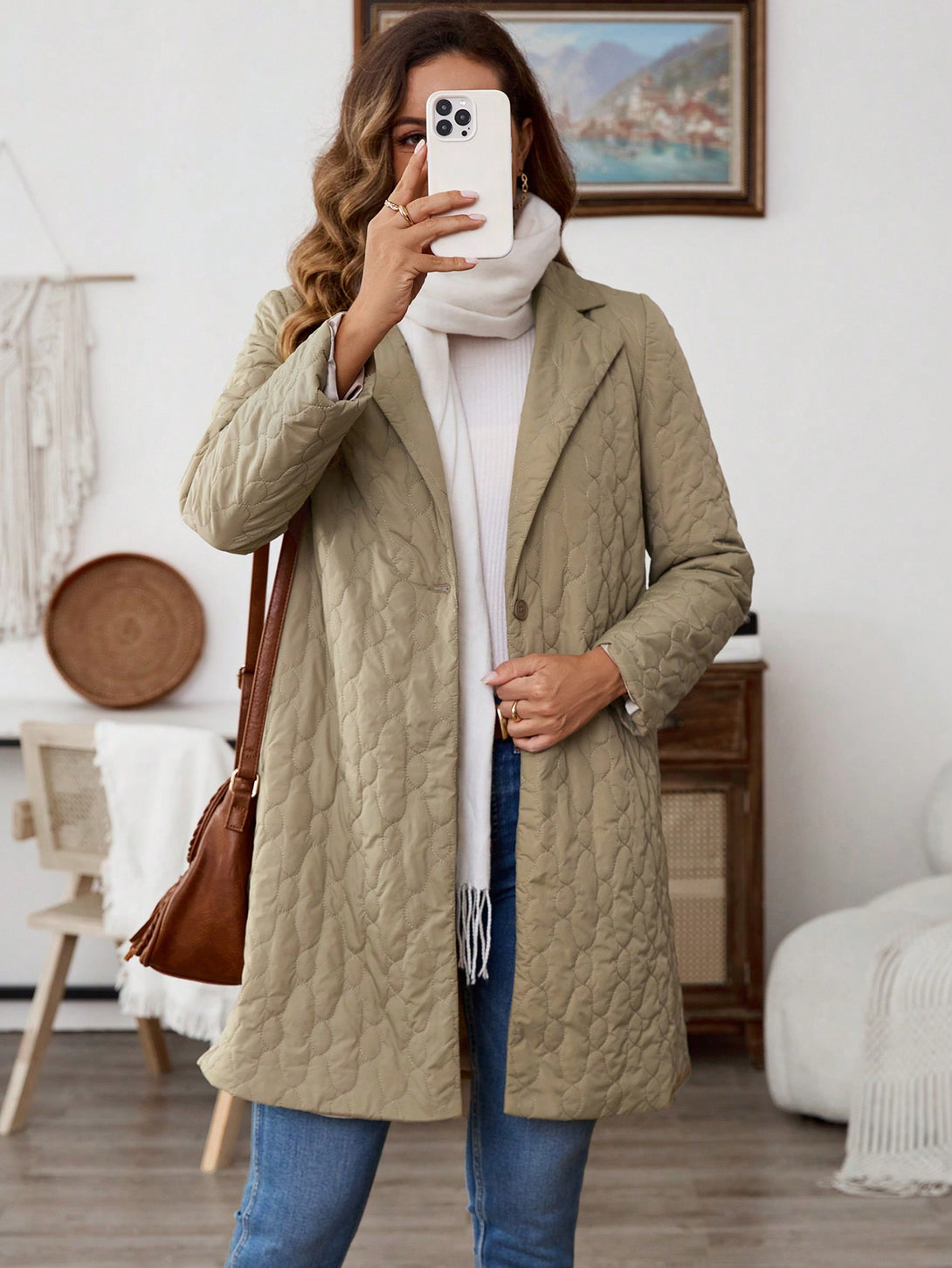 Ropa de Mujer, Ropa de Mujer, Ropa de Exterior para Mujer, Abrigos de Invierno para Mujer, Albaricoque