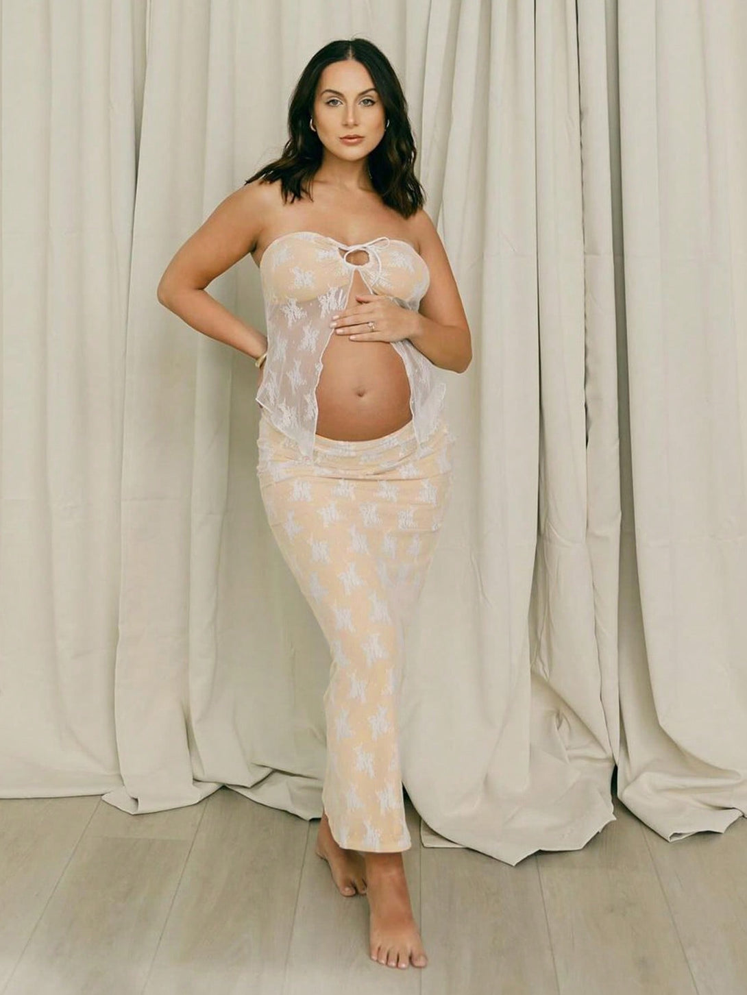 Ropa de Mujer, Ropa Premamá, Conjunto premamá, Beis