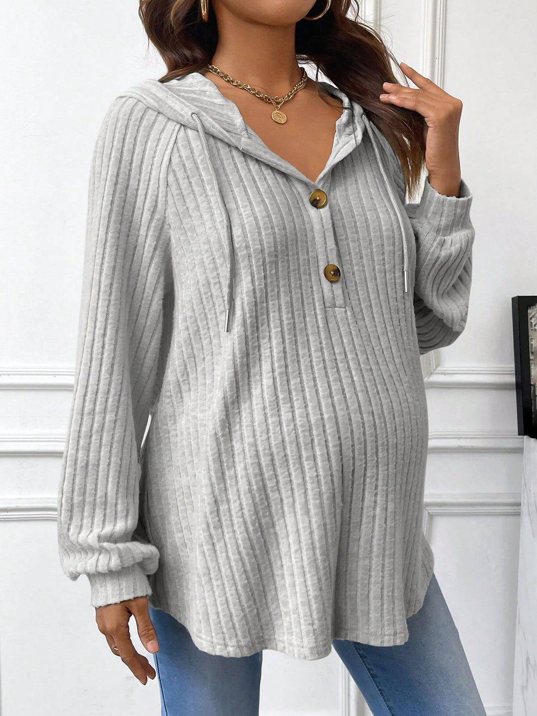 Ropa de Mujer, Ropa Premamá, Sudaderas premamá, Gris Claro