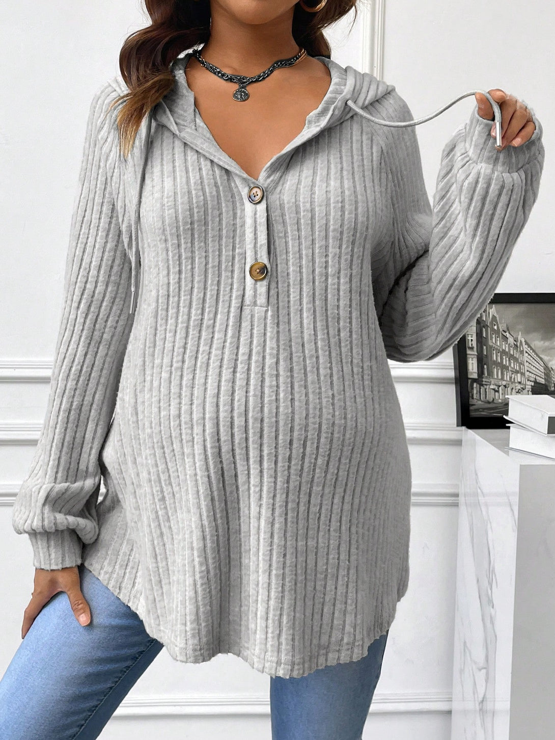 Ropa de Mujer, Ropa Premamá, Sudaderas premamá, Gris Claro