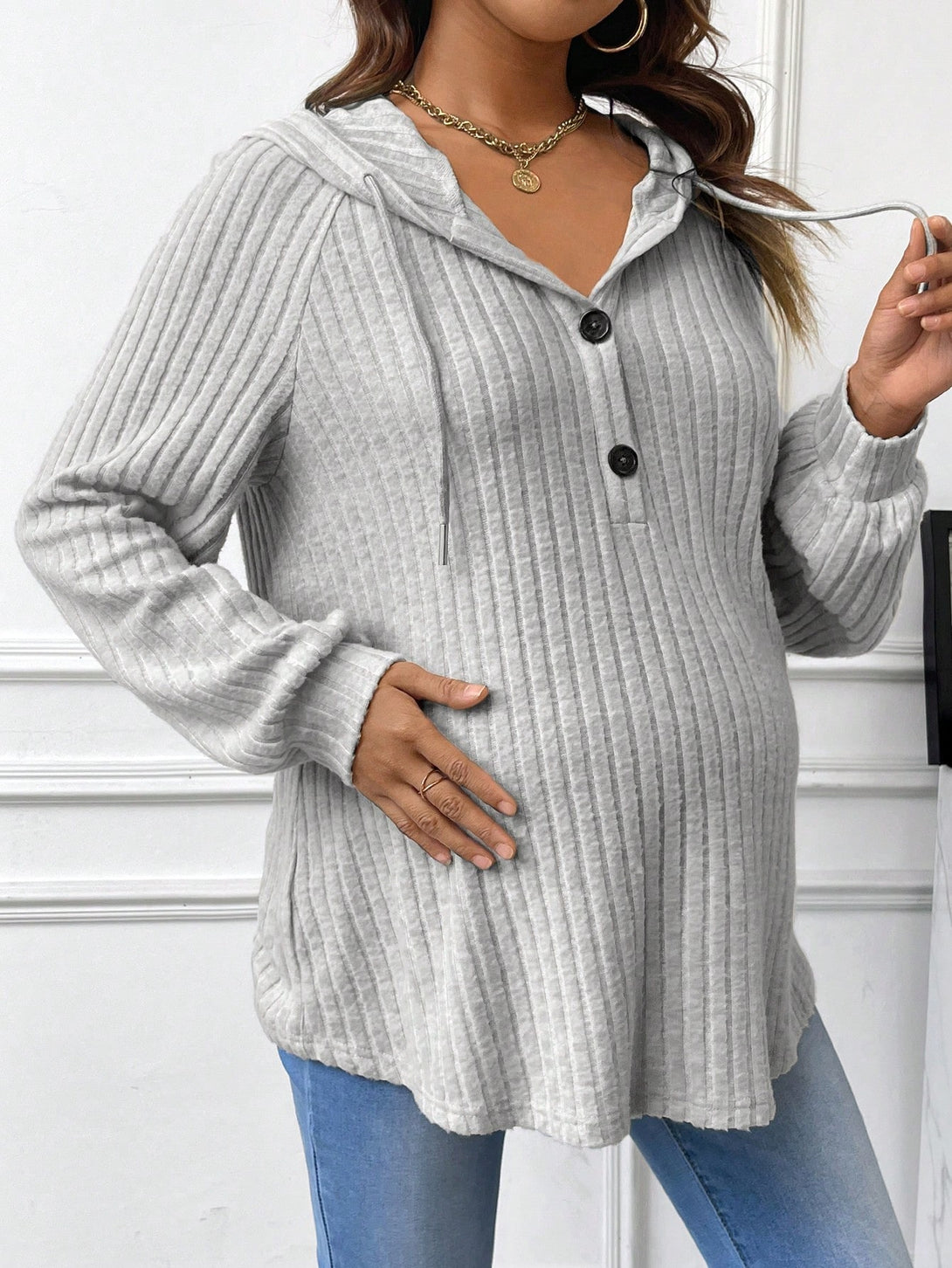 Ropa de Mujer, Ropa Premamá, Sudaderas premamá, Gris Claro