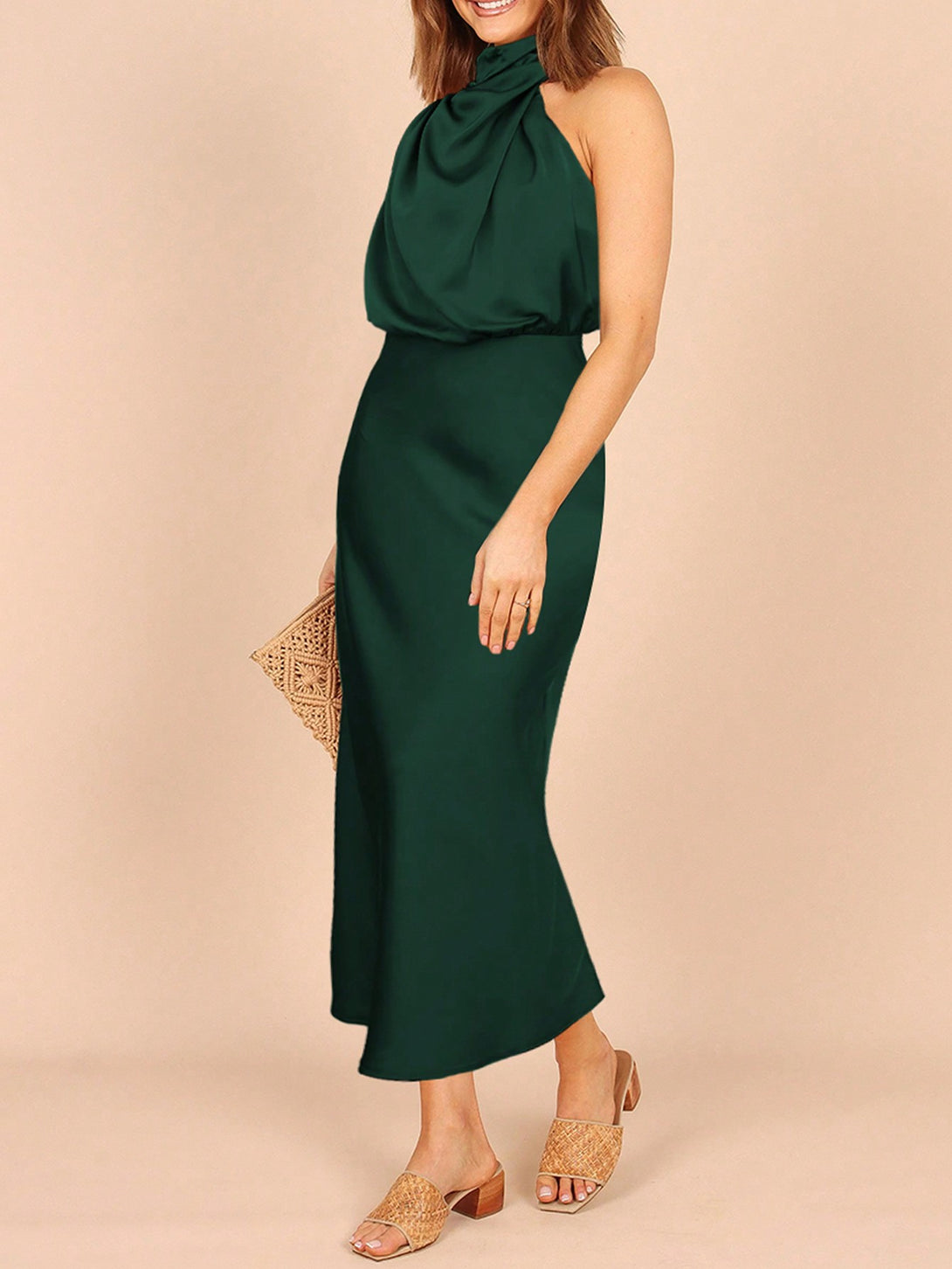 Ropa de Mujer, Ropa de Mujer, Vestidos de mujer, Vestidos midi para mujer, Colección de trajes de mujer, Verde Oscuro