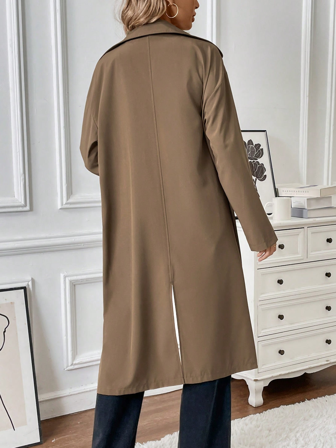 Ropa de Mujer, Ropa de Exterior para Mujer, Gabardinas para Mujer, 40501812, Marrón Mocha