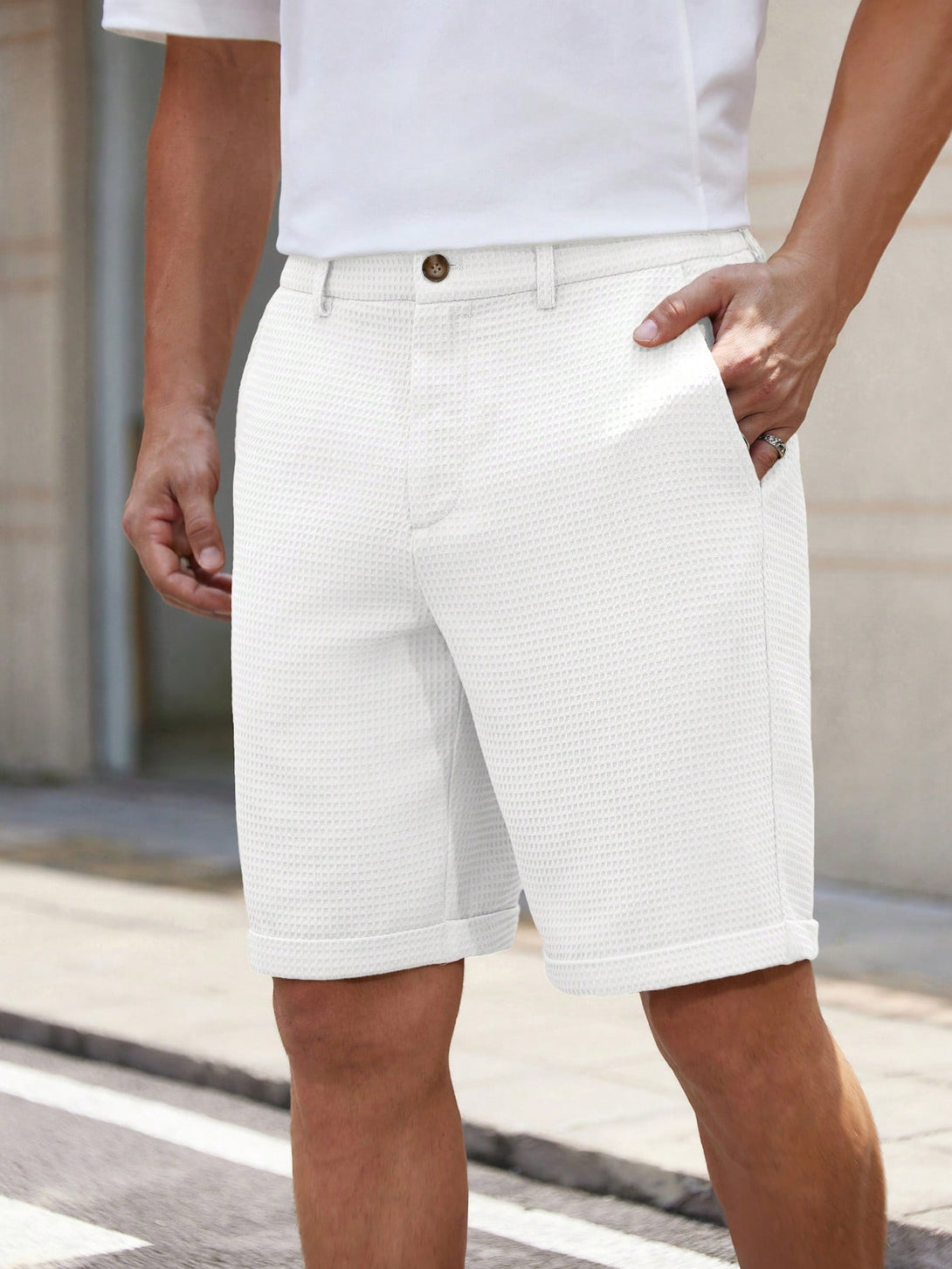 Hombres, Ropa de hombre, Bottoms de hombres, Pantalones cortos para hombre, 40838716, Blanco