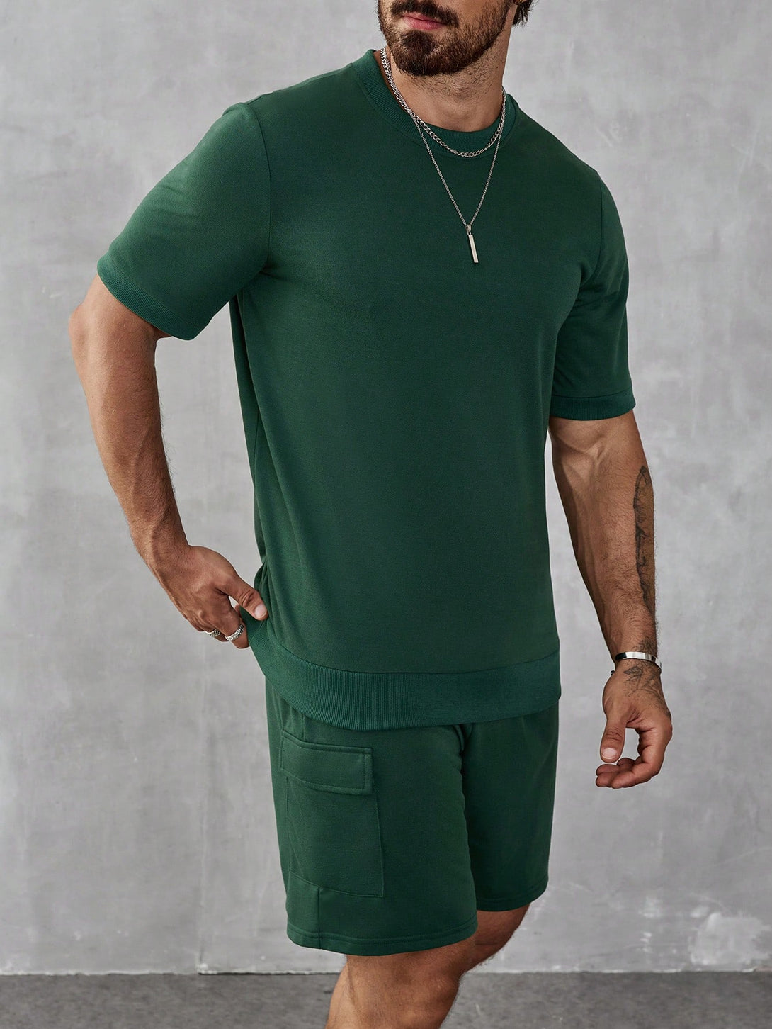 Hombres, Ropa de hombre, Conjuntos para Hombre, Conjuntos de Camiseta para Hombre, 41040650, Verde