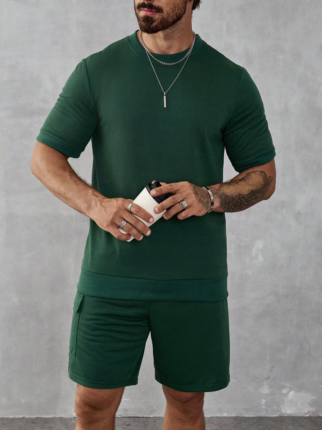 Hombres, Ropa de hombre, Conjuntos para Hombre, Conjuntos de Camiseta para Hombre, 41040650, Verde