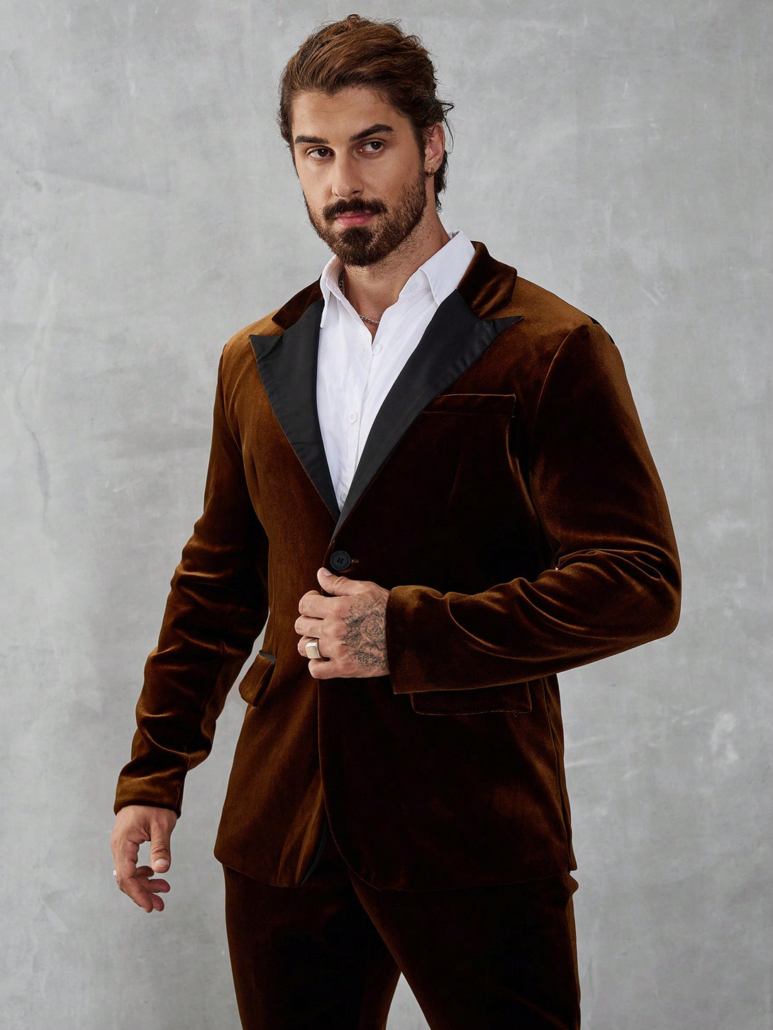 Hombres, Ropa de hombre, Trajes & Piezas separadas para Hombres, Traje de hombre, 40887704, Café integral