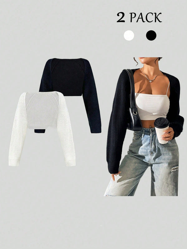 Ropa de Mujer, Tejido de Punto de Mujer, Cárdigans de Mujer, 38445240, Blanco y Negro