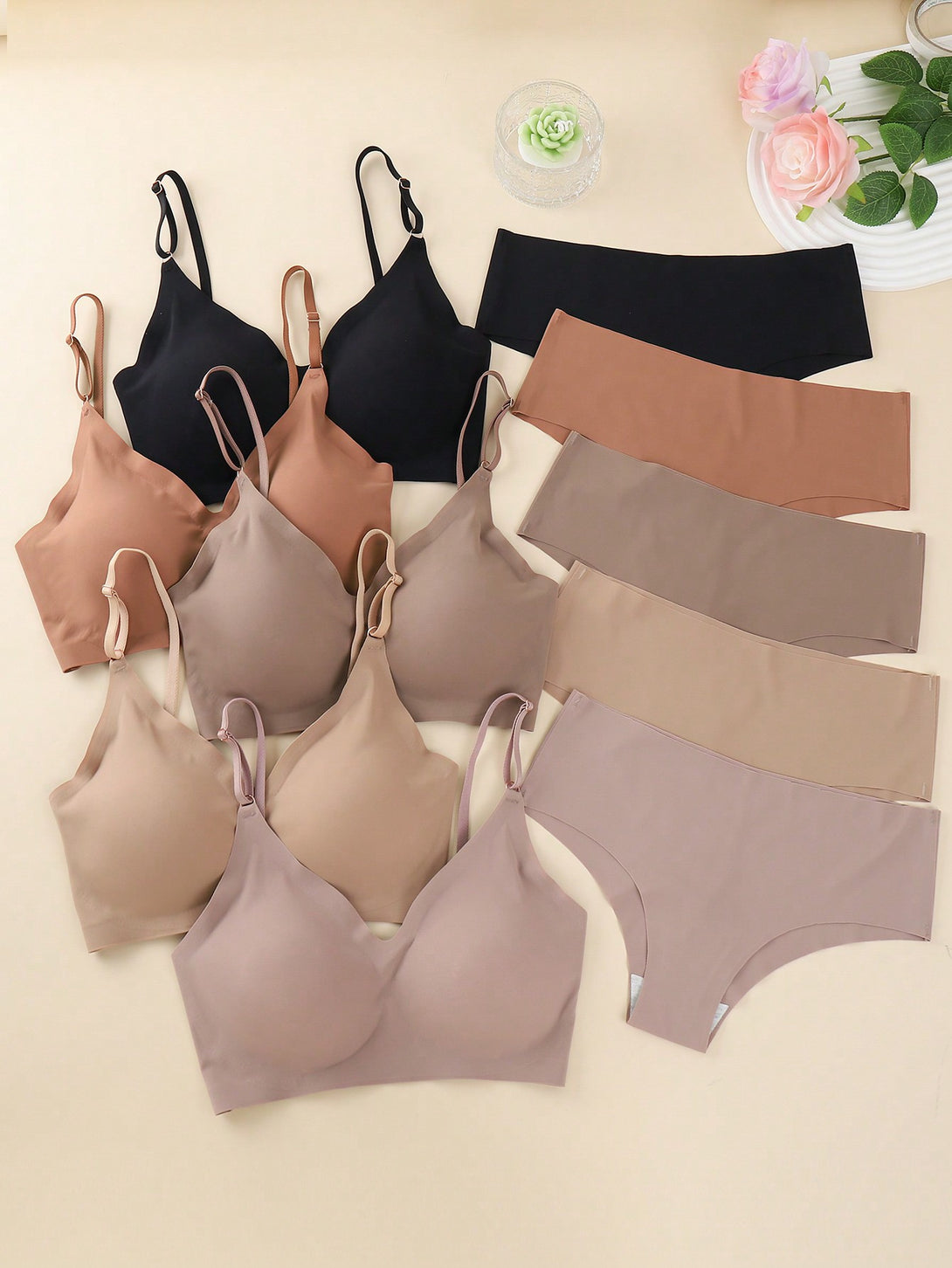 Ropa Interior y Ropa de Dormir, Sujetador de Mujer, Conjuntos de sujetador y braguita para mujer, 40949092, Multicolor