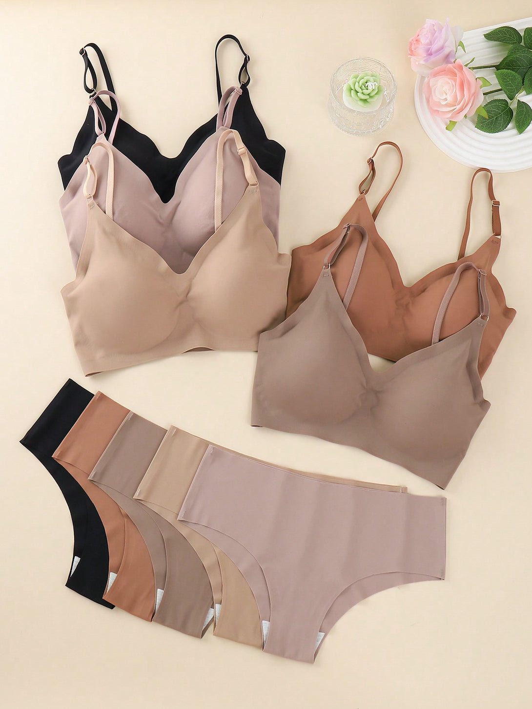 Ropa Interior y Ropa de Dormir, Sujetador de Mujer, Conjuntos de sujetador y braguita para mujer, 40949092, Multicolor