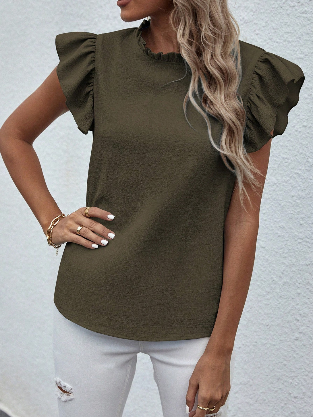 Ropa de Mujer, Ropa de Mujer, Tops & Blusas & Camisetas de Mujer, Blusas de Mujer, Verde militar