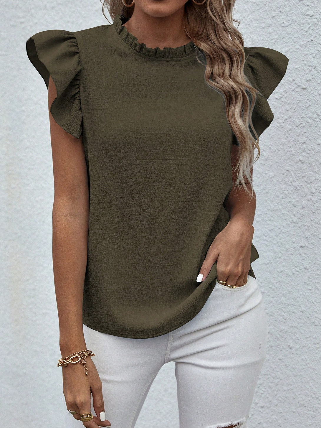 Ropa de Mujer, Ropa de Mujer, Tops & Blusas & Camisetas de Mujer, Blusas de Mujer, Verde militar