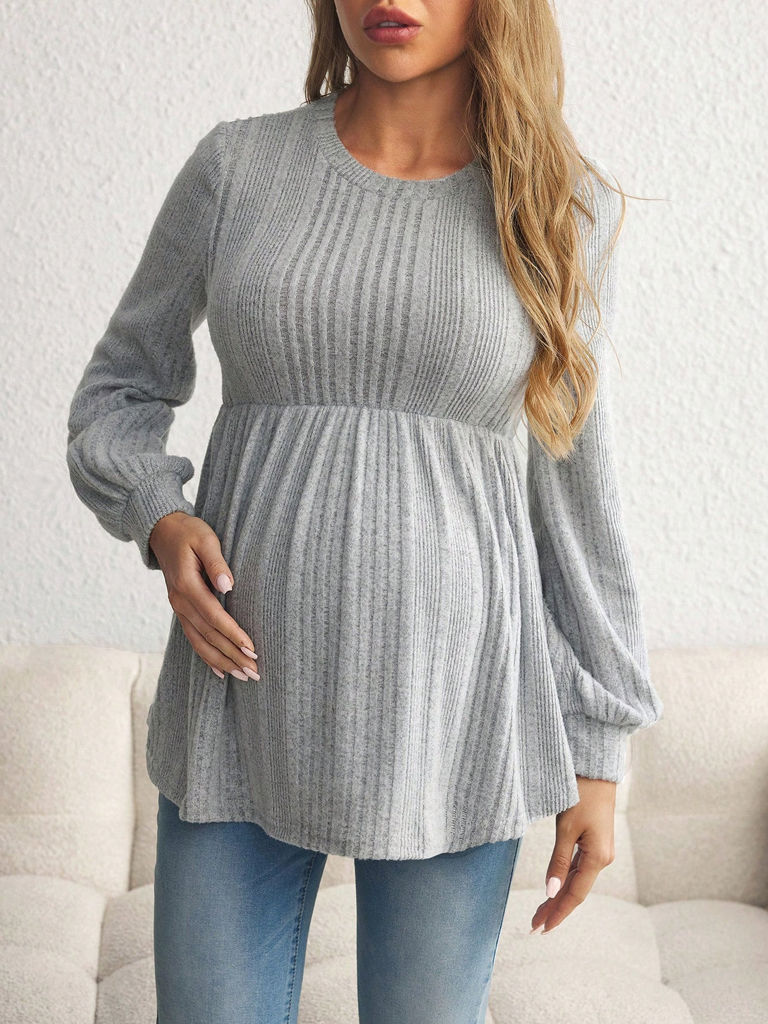 Ropa de Mujer, Ropa Premamá, Tops Premamá, Camisetas premamá, Gris Claro