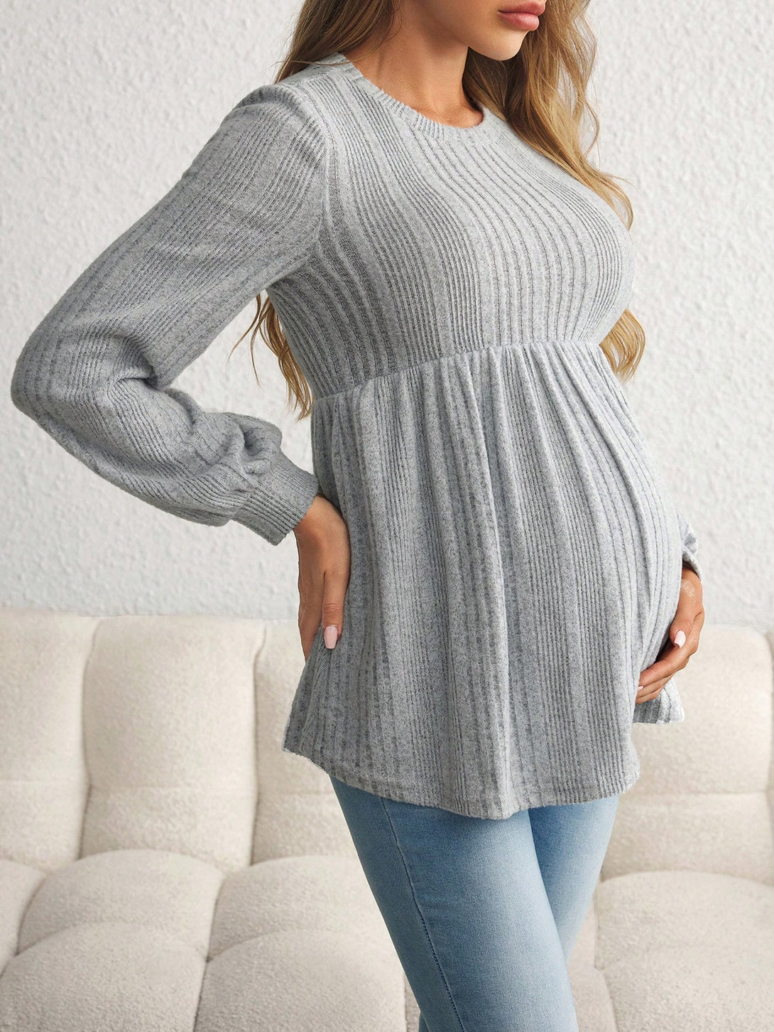 Ropa de Mujer, Ropa Premamá, Tops Premamá, Camisetas premamá, Gris Claro