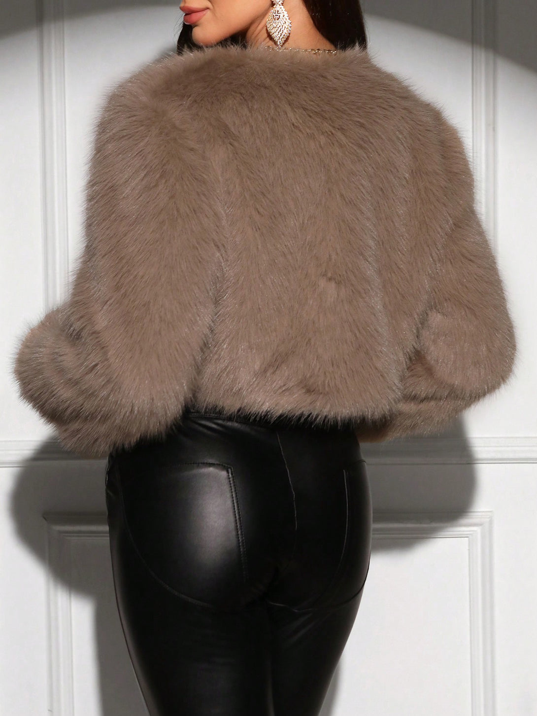 Ropa de Mujer, Ropa de Exterior para Mujer, Abrigos de Pieles Similares para Mujer, 41012305, Camel