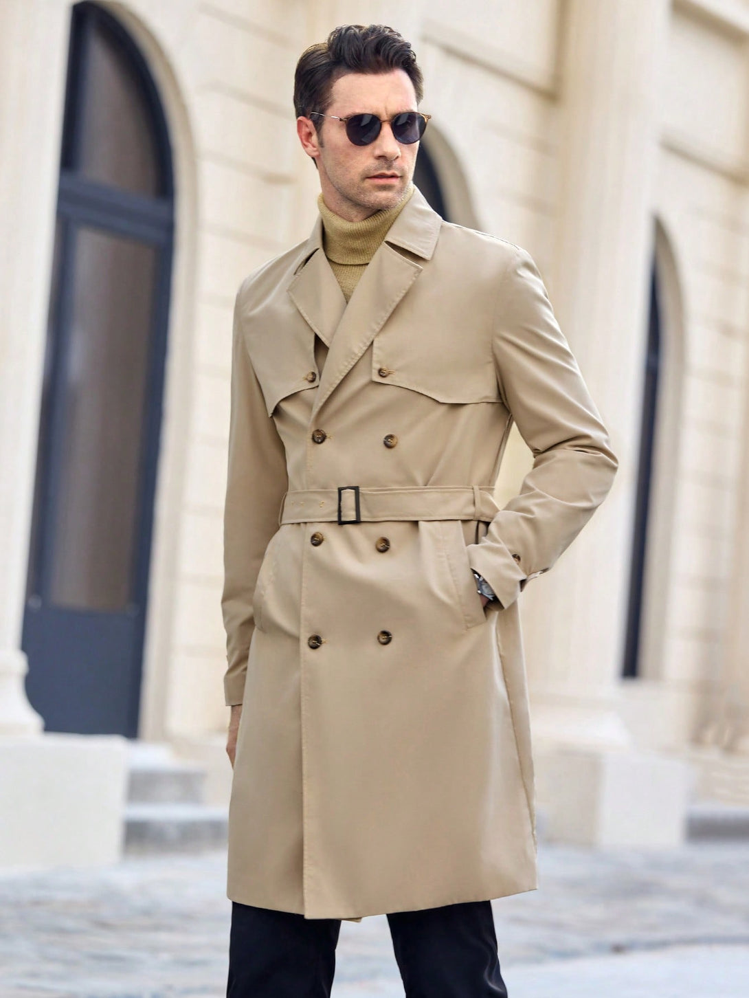 Hombres, Ropa de hombre, Chaquetas & Abrigos para Hombre, Abrigos Trench Masculinos, 41126377, Camel