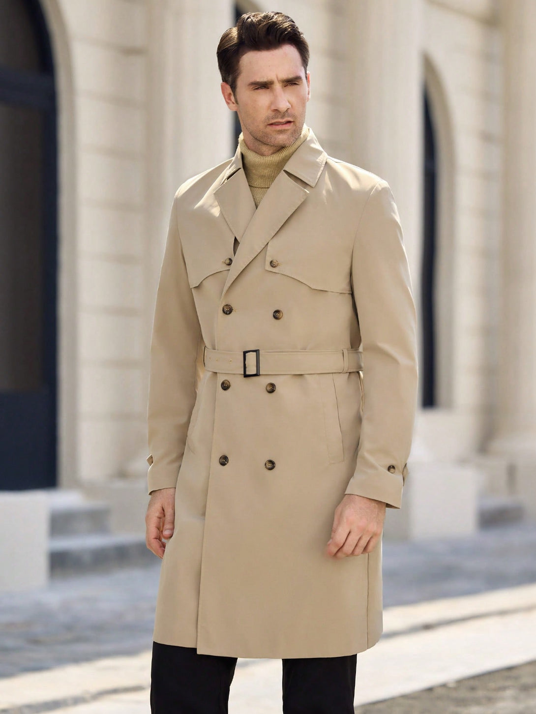 Hombres, Ropa de hombre, Chaquetas & Abrigos para Hombre, Abrigos Trench Masculinos, 41126377, Camel