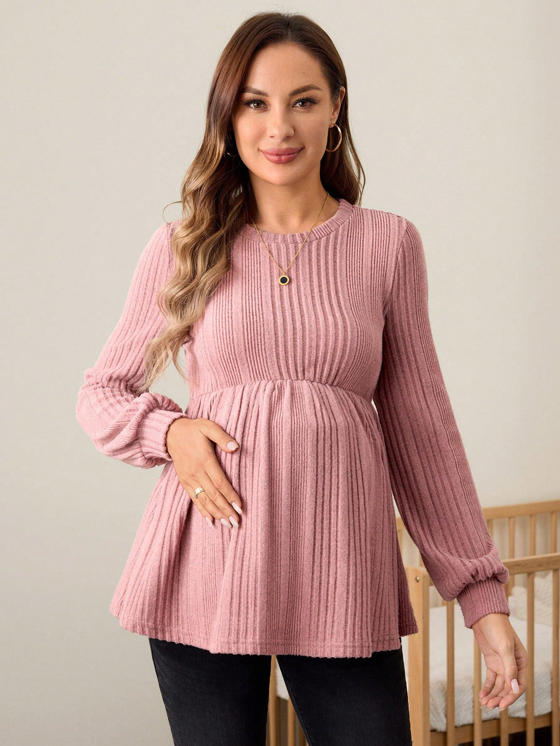 Ropa de Mujer, Ropa Premamá, Tops Premamá, Camisetas premamá, Rosa Pálido