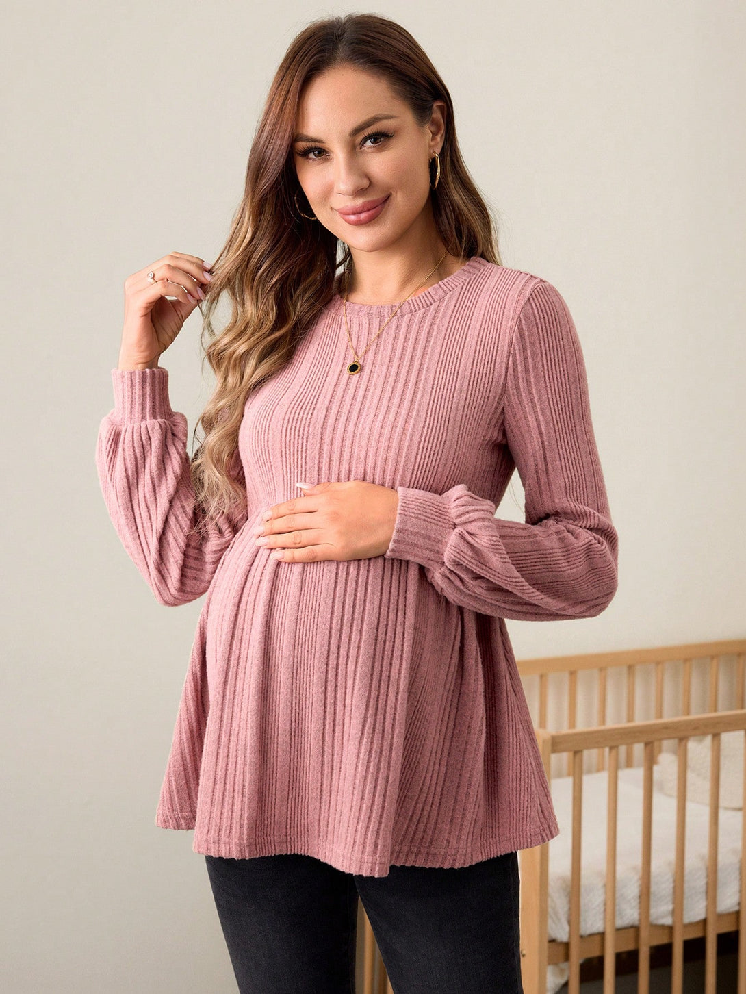 Ropa de Mujer, Ropa Premamá, Tops Premamá, Camisetas premamá, Rosa Pálido