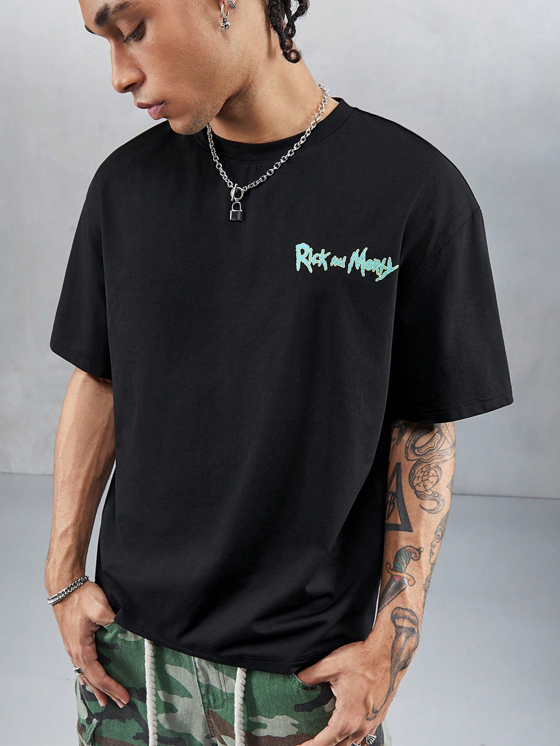 Hombres, Ropa de hombre, Tops para Hombre, Camisetas de hombre, COUPLE LOOKBOOK, 41201044, Negro