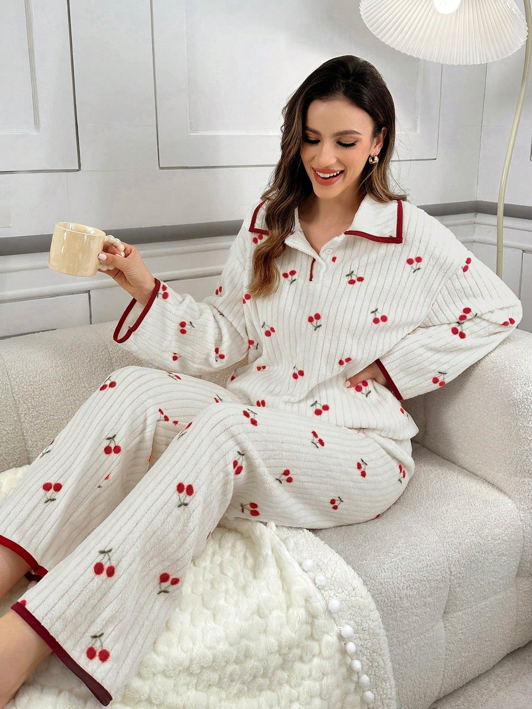 Ropa Interior y Ropa de Dormir, Pijama & Ropa de Descanso de Mujer, Ropa de Dormir para Mujeres, Sets de Pijamas de Mujer, 41283628, Albaricoque