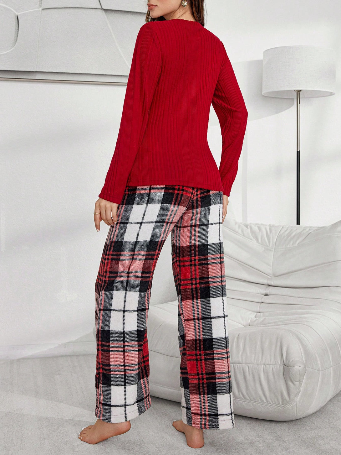 Ropa Interior y Ropa de Dormir, Pijama & Ropa de Descanso de Mujer, Ropa de Dormir para Mujeres, Sets de Pijamas de Mujer, 41390874, Rojo