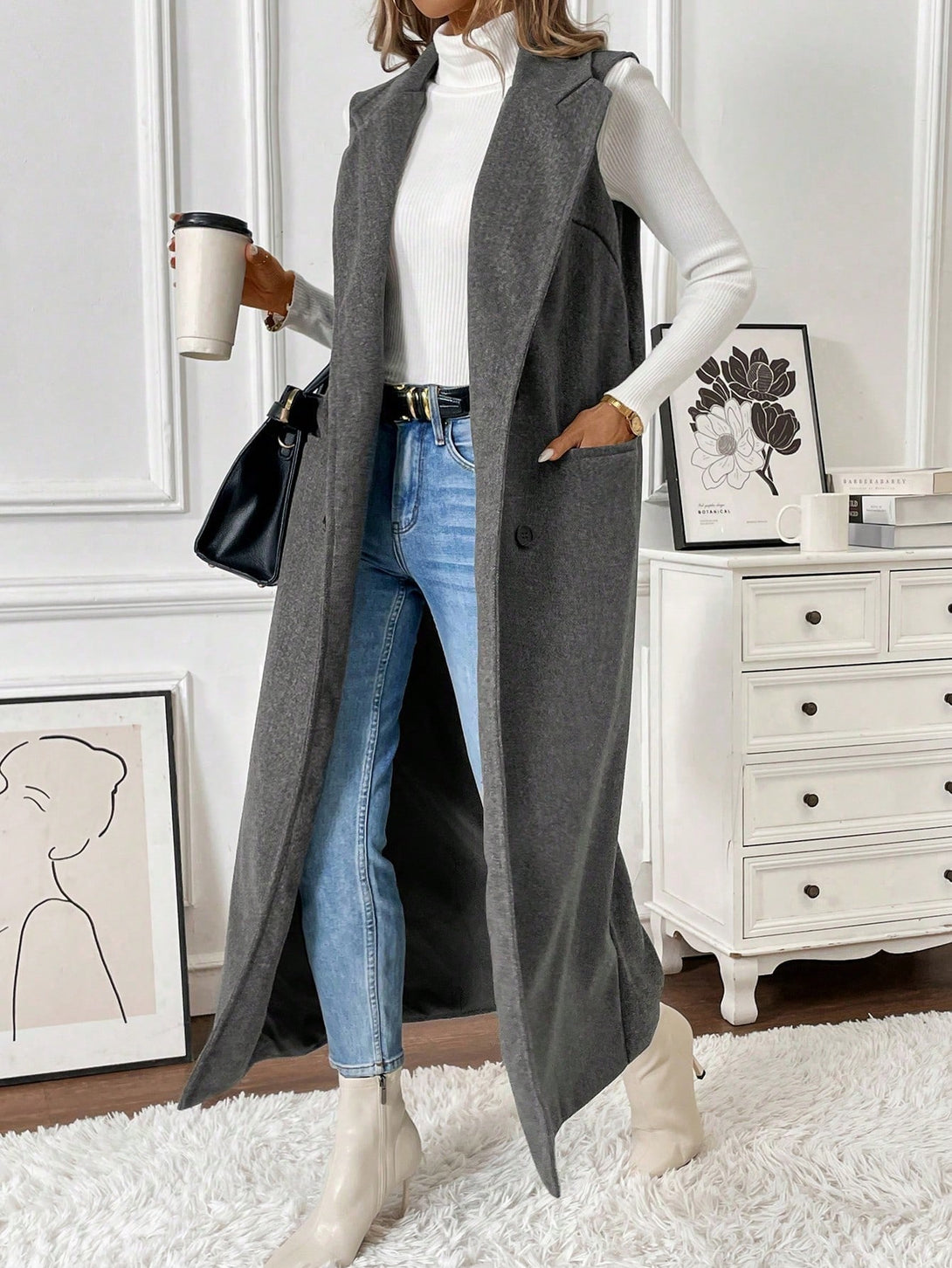 Ropa de Mujer, Ropa de Exterior para Mujer, Abrigos de Mujer, 39972112, Gris Oscuro
