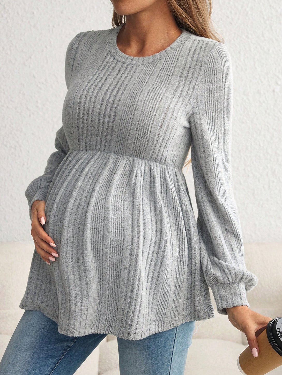 Ropa de Mujer, Ropa Premamá, Tops Premamá, Camisetas premamá, Gris Claro