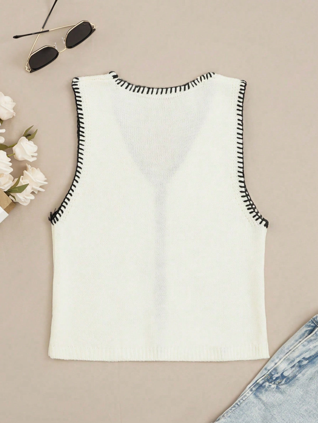 Ropa de Mujer, Tejido de Punto de Mujer, Tops de Punto para Mujer, 40976411, Albaricoque