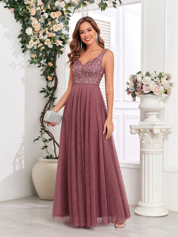 Ropa de Mujer, Bodas & Eventos, Ropa de Fiesta de Mujer, Vestidos formales y de noche para mujer, 39025575, Rosa vieja