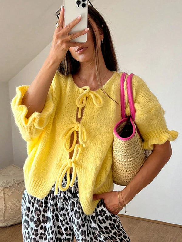 Ropa de Mujer, Ropa de Mujer, Tejido de Punto de Mujer, Jerséis de Mujer, Amarillo