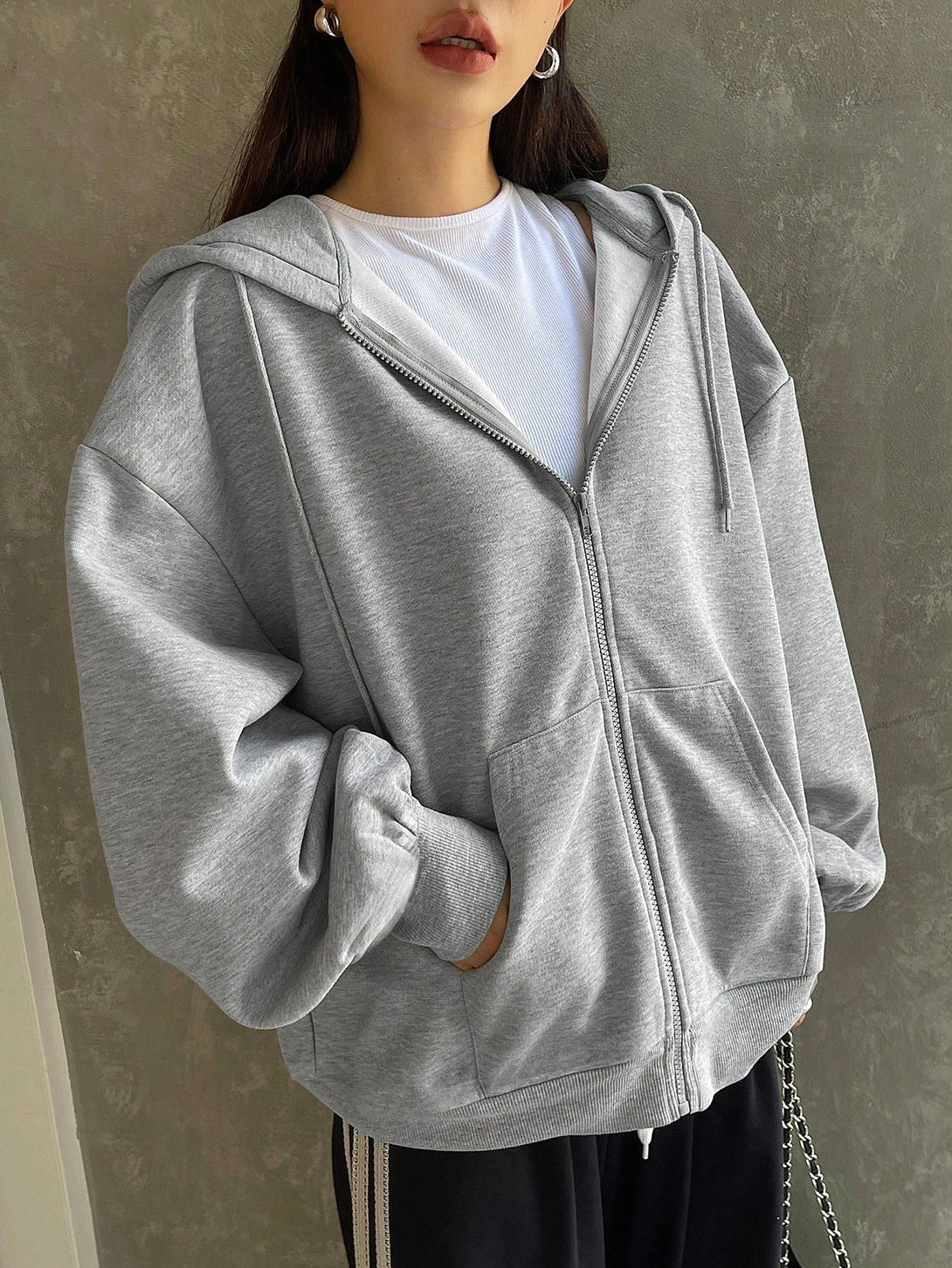 Ropa de Mujer, Ropa de Mujer, Sudaderas de Mujer, Gris Claro