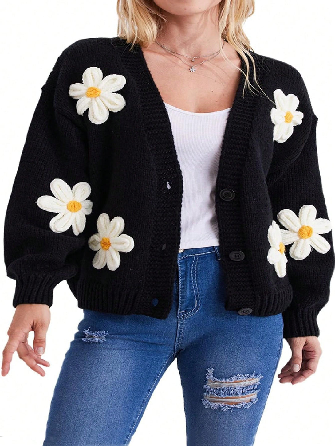Ropa de Mujer, Tejido de Punto de Mujer, Cárdigans ligeros para mujer, 42162771, Negro