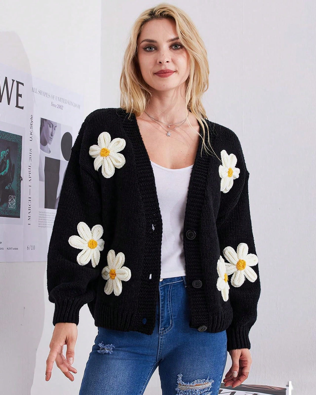 Ropa de Mujer, Tejido de Punto de Mujer, Cárdigans ligeros para mujer, 42162771, Negro