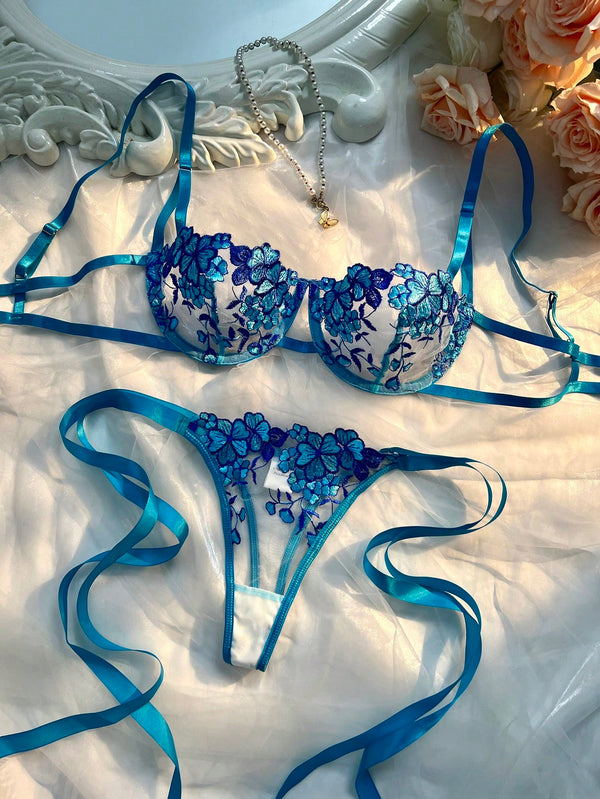 Ropa Interior y Ropa de Dormir, Sujetador de Mujer, Conjuntos de sujetador y braguita para mujer, 42176703, Azul